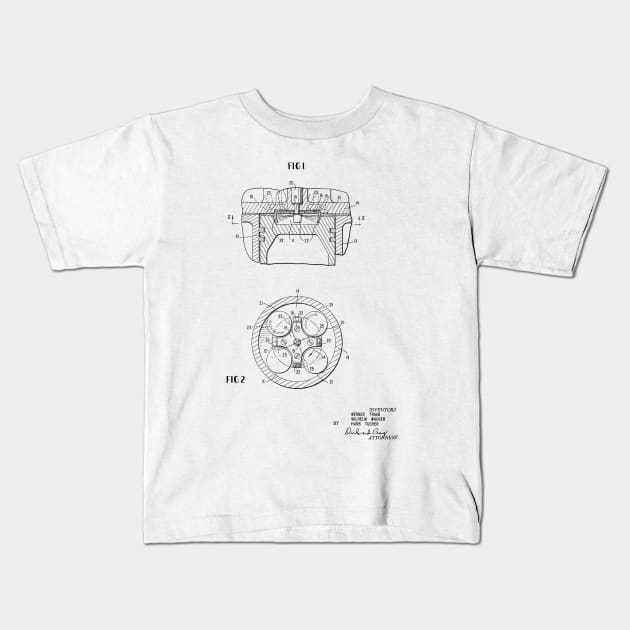 Internal Combustion Engine Vintage Patent Hand Drawing Kids T-Shirt by TheYoungDesigns